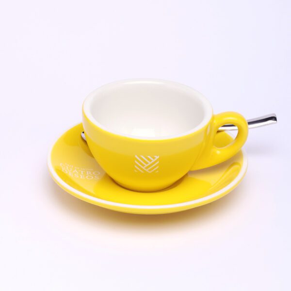 CONJ. CAFE C/LECHE 4 D EPIC AMARILLO 180 ml