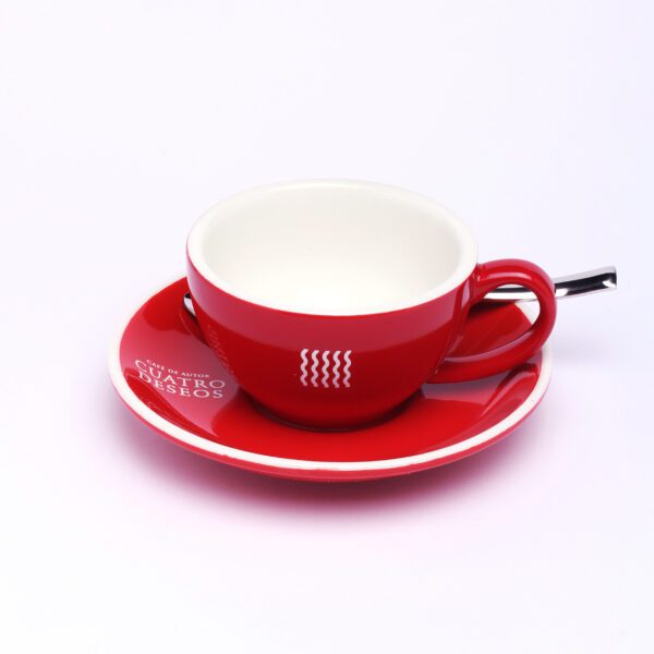 CONJ. CAFE C/LECHE 4 D EPIC ROJO 180 ml